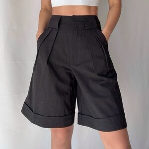 Sibley the Label Black High Waisted Pleated Shorts